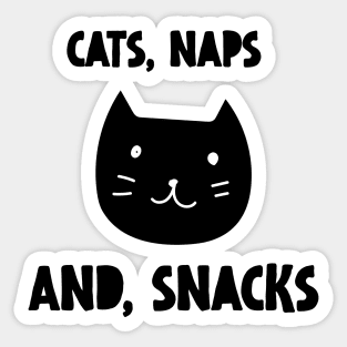 Cats Naps And Snacks Sticker